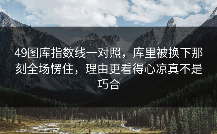 49图库指数线一对照，库里被换下那刻全场愣住，理由更看得心凉真不是巧合