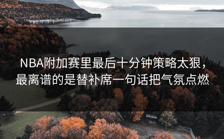 NBA附加赛里最后十分钟策略太狠，最离谱的是替补席一句话把气氛点燃