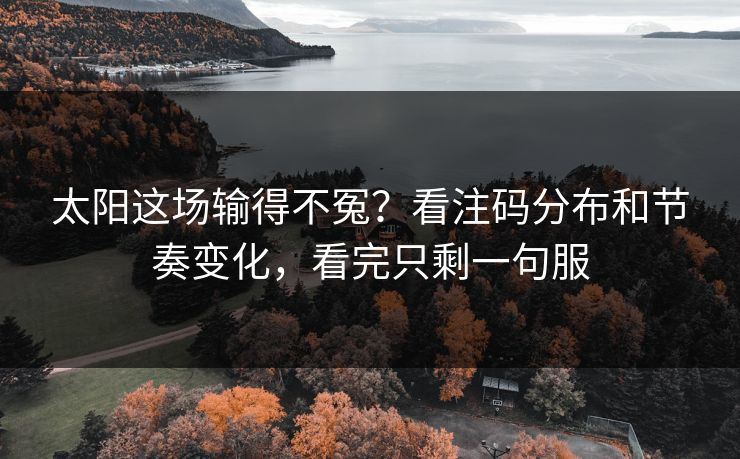 太阳这场输得不冤？看注码分布和节奏变化，看完只剩一句服