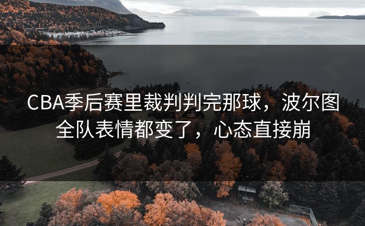 CBA季后赛里裁判判完那球，波尔图全队表情都变了，心态直接崩